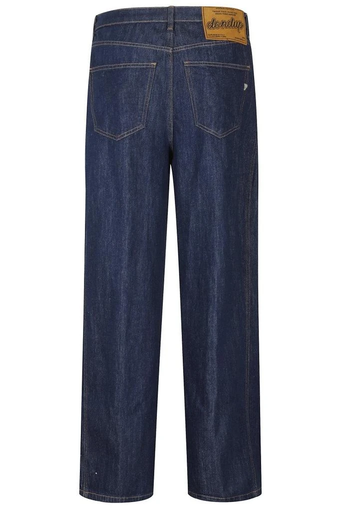 DONDUP Wide Leg Medium Blue Jeans With Pleat Detail 2