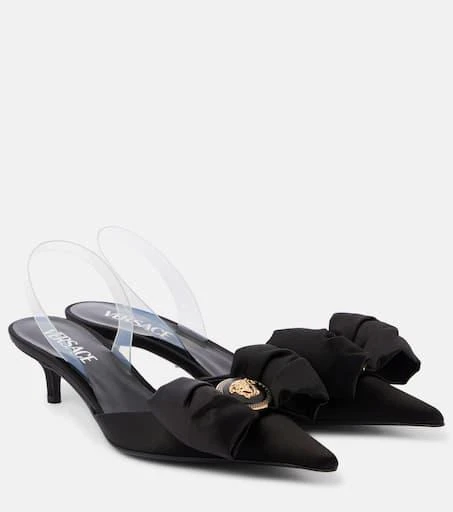 Versace Alia 45 satin slingback pumps 1