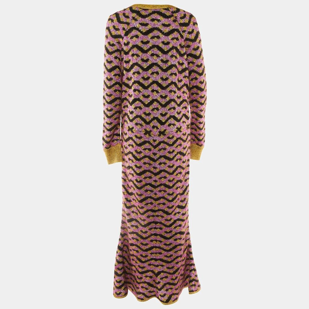 Chanel Chanel Multicolor Zig Zag Silk & Mohair Knit Maxi Dress M 2
