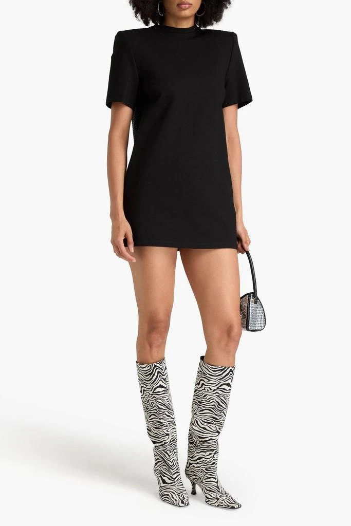AREA Crystal-embellished cutout jersey mini dress 2