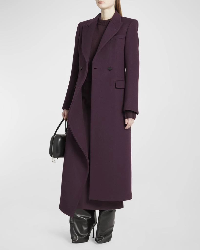Alexander McQueen Asymmetric Draped Wool Overcoat 3
