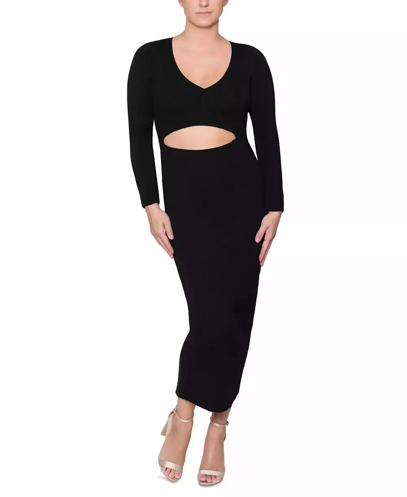 Rachel Roy Women's Valia Printed Tiered Dress Black Size XL