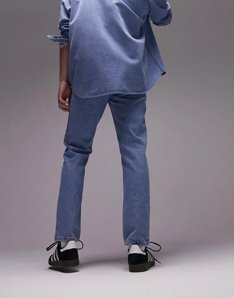 Topman Topman straight jeans in mid wash 2