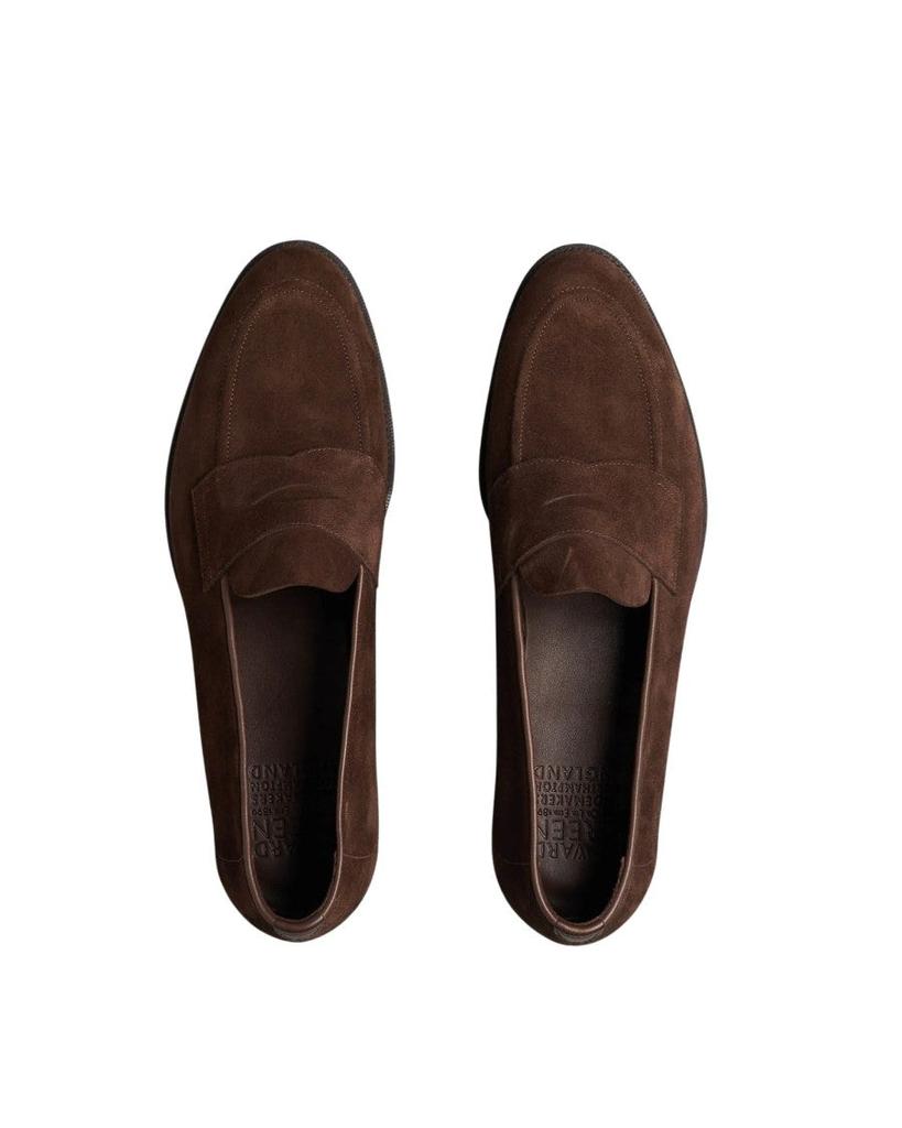 Edward Green Hand-Stitched Brown Suede College Loafer