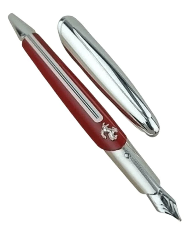 Montegrappa Montegrappa Ferrari Dylan Stephen 925 Sterling Silver 18K Gold Nib Red Enamel Fountain Pen ISFCF3SR-PO 1