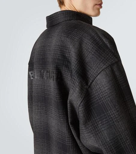 Balenciaga Checked wool-blend flannel shirt 5