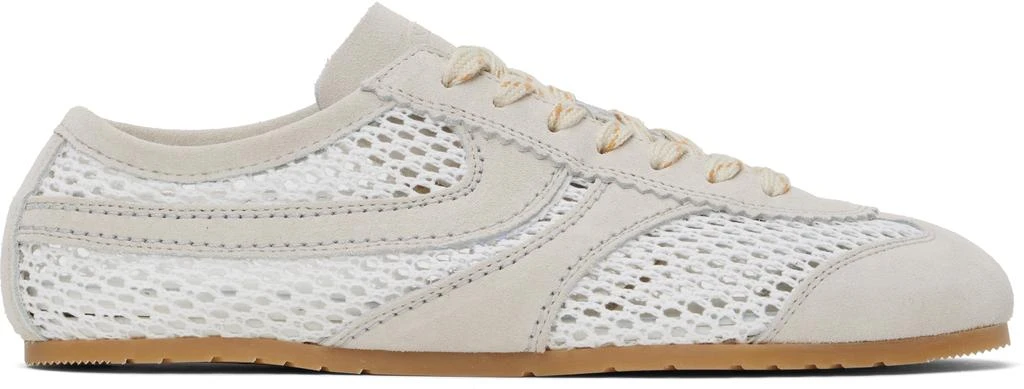 Dries Van Noten White & Beige Suede Sneakers 1
