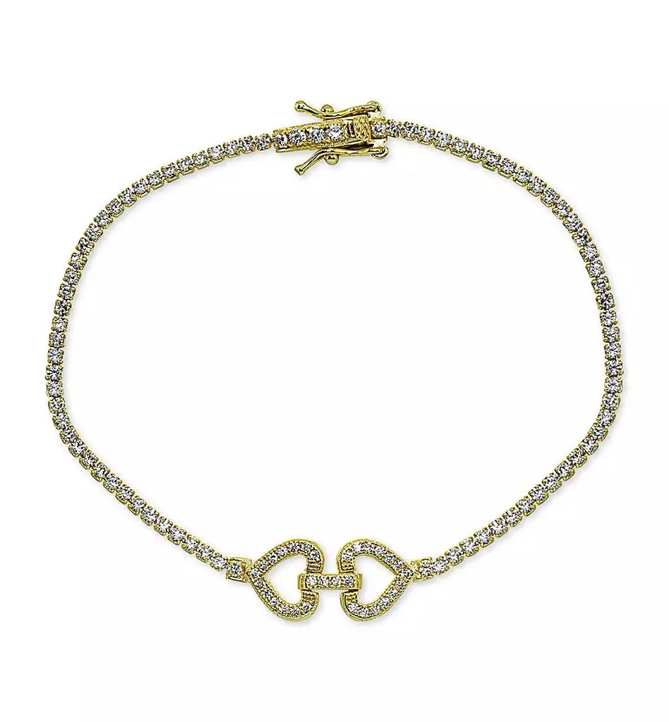 Giani Bernini Cubic Zirconia Double Heart Tennis Bracelet in Sterling Silver, Created for Macy's 1