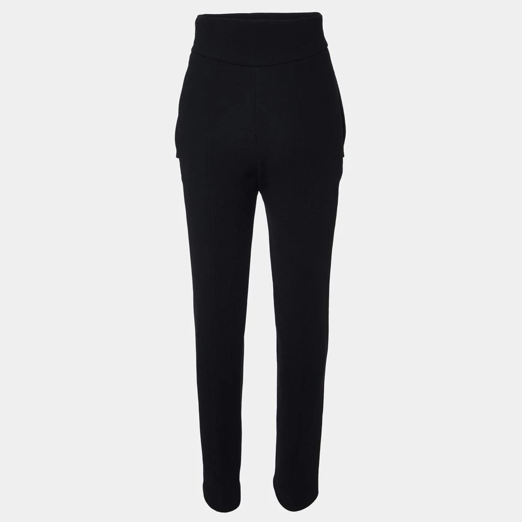 Balenciaga Balenciaga Black Crepe High Waist Flap Detail Trousers M 1