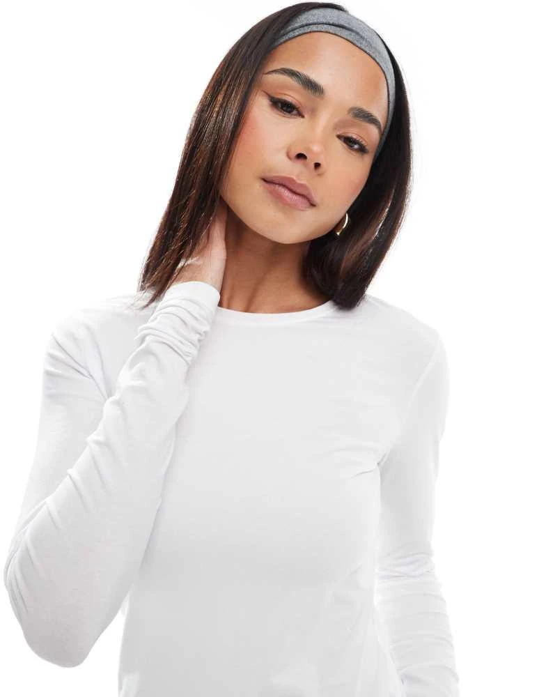 Weekday Weekday slim fit long sleeve t-shirt in white 1