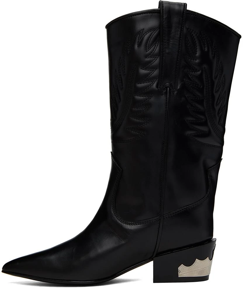 Toga Pulla Black Topstitch Cowboy Boots 3