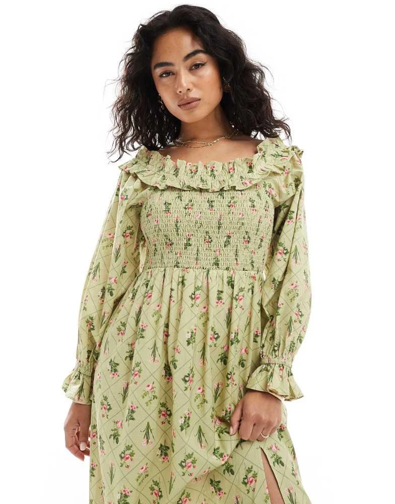 chinese dress ladies Mirabelle Dress in Sage Linen – Of Her Own Kind main image 1