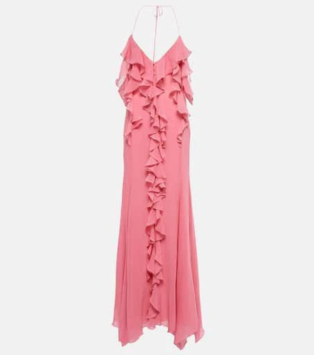 BLUMARINE Ruffle cotton and silk maxi dress 1