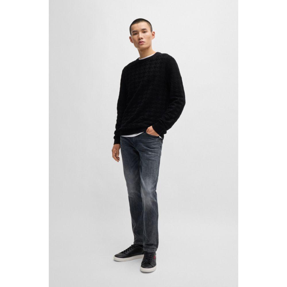 Hugo Boss Houndstooth check sweater in cotton