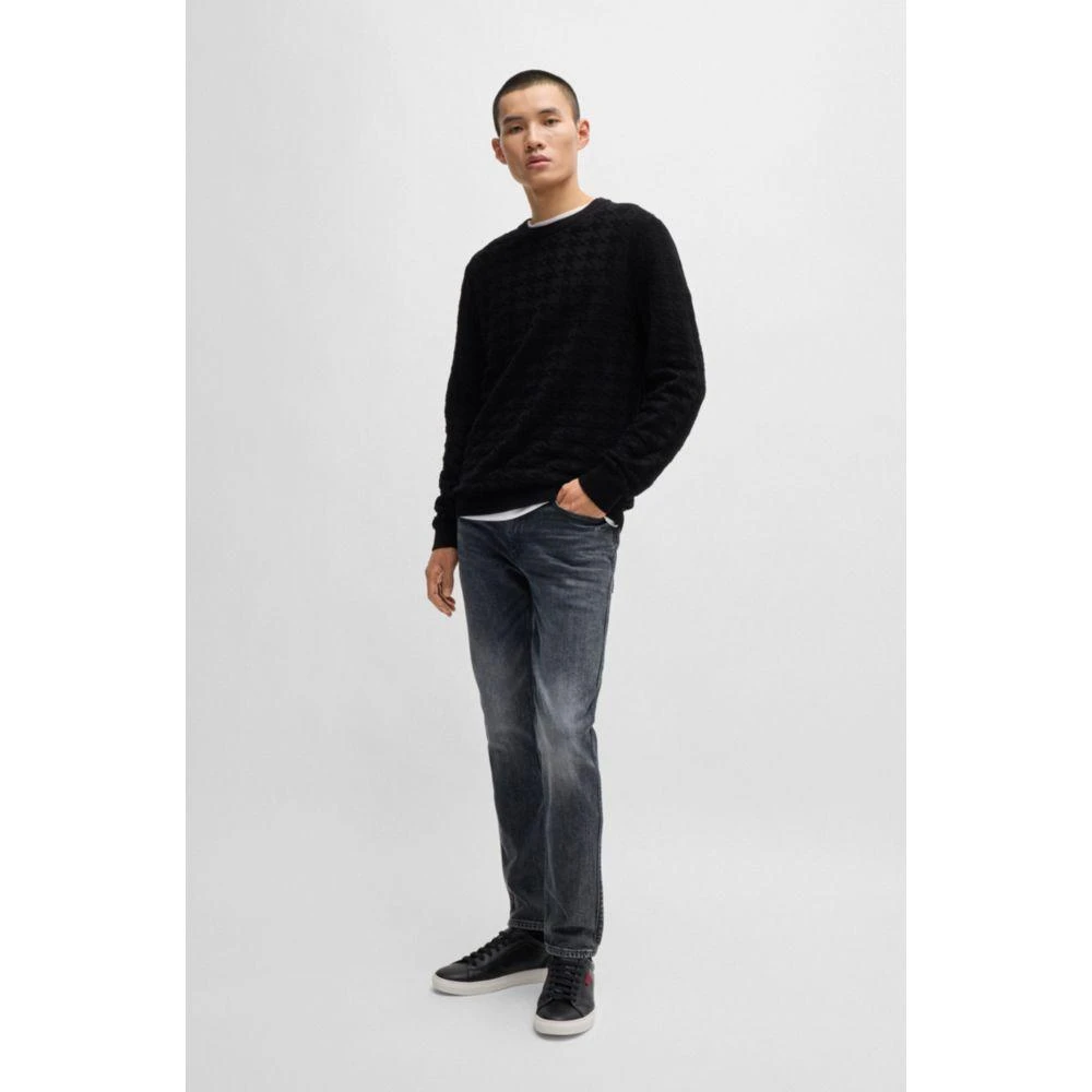 Hugo Boss Houndstooth check sweater in cotton 2