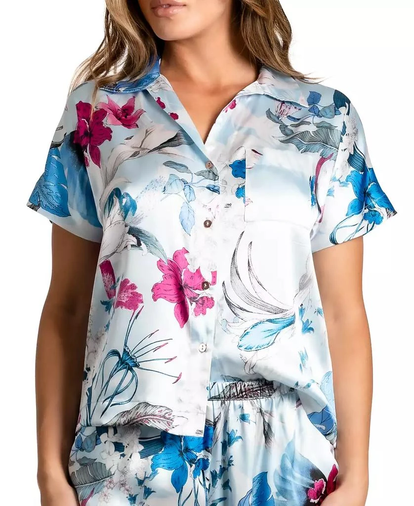Linea Donatella Women's 2-Pc. Ayanna Cropped Satin Pajamas Set 4