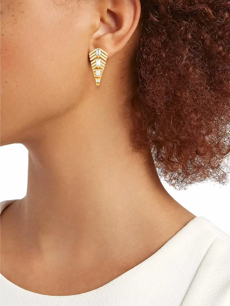 Adriana Orsini Naomi 18K Gold-Plate & Cubic Zirconia Deco J-Hoop Earrings 2