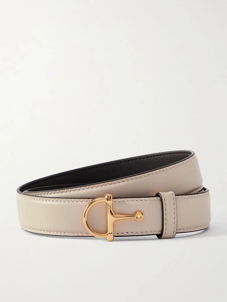 Gucci Horsebit-detailed Textured-leather Belt