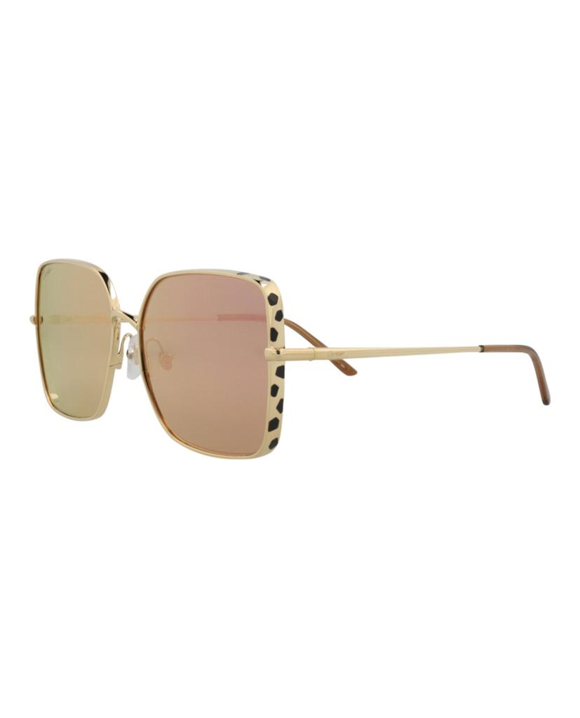 Cartier Square-Frame Metal Sunglasses