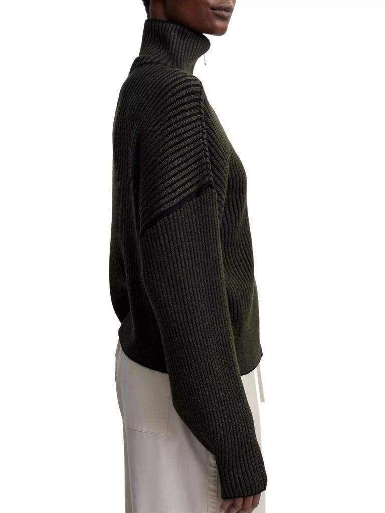 Varley Carmen Zip-Front Rib-Knit Sweater 4