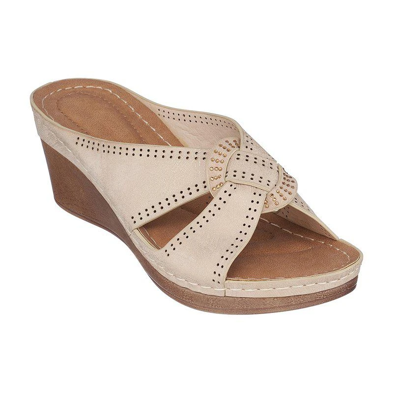 GC SHOES Gisele Gold Wedge Sandals 1