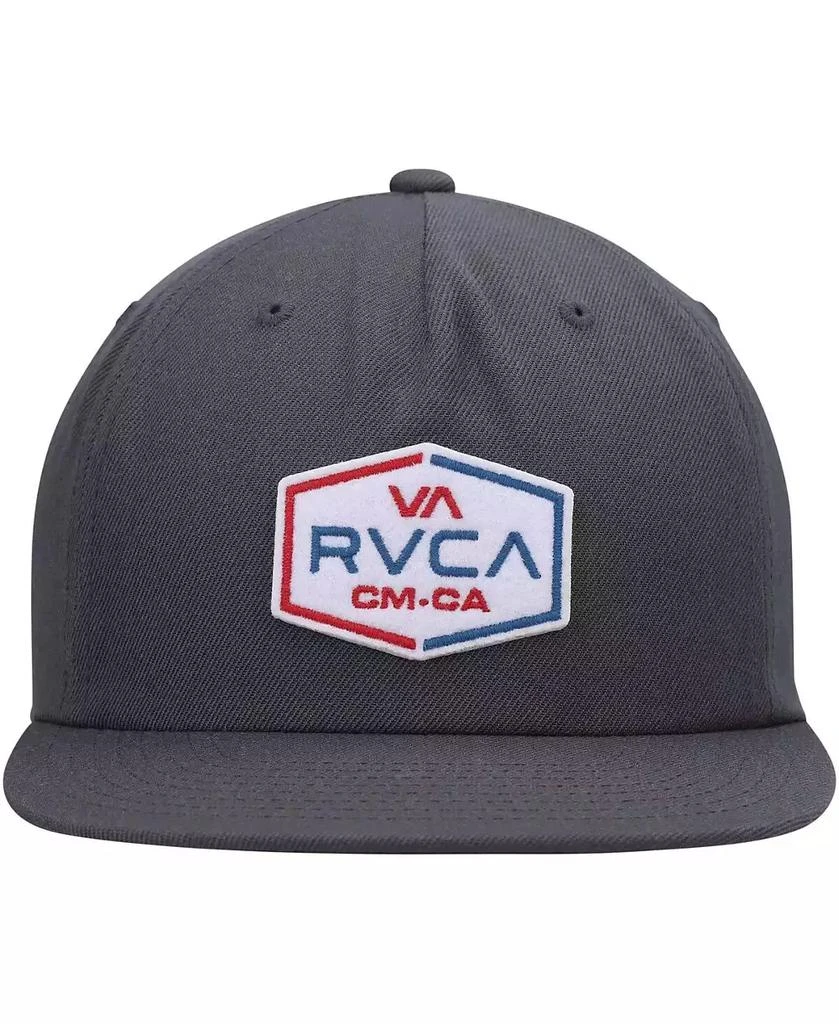RVCA Men's Charcoal Layover Snapback Hat 4