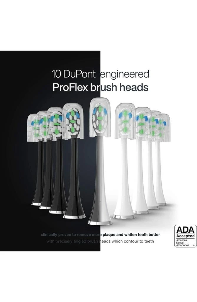 AquaSonic Duo PRO - Dual Handle Whitening Smart Toothbrushes with UV Sanitizing Base & 10 DuPont Brush Heads & 2 Travel Cases 5