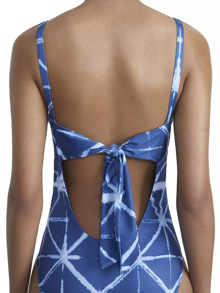 Lafayette 148 New York Twisted Shibori One-Piece Swimsuit 6