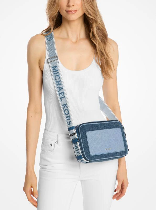 Michael Kors Maeve Large Two-Tone Denim Crossbody Bag 4