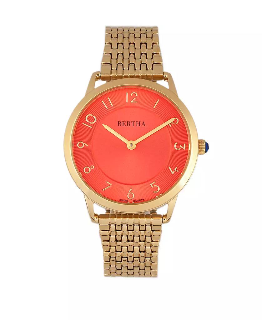 BERTHA Quartz Abby Collection Gold And Red Stainless Steel Watch 33Mm