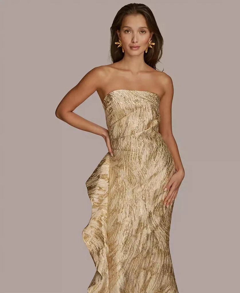 Donna Karan Women's Strapless Ruffle-Trim Gown 4