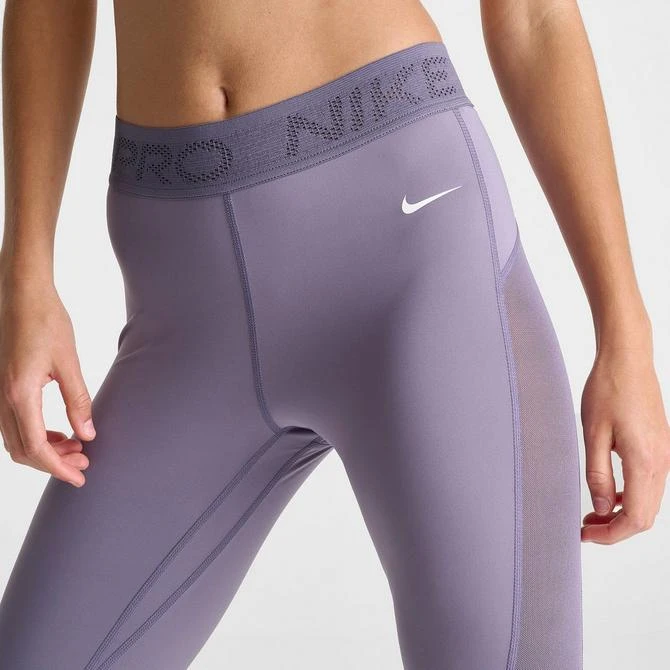 NIKE Women's Nike Pro Mid-Rise 7/8 Mesh-Paneled Leggings 5