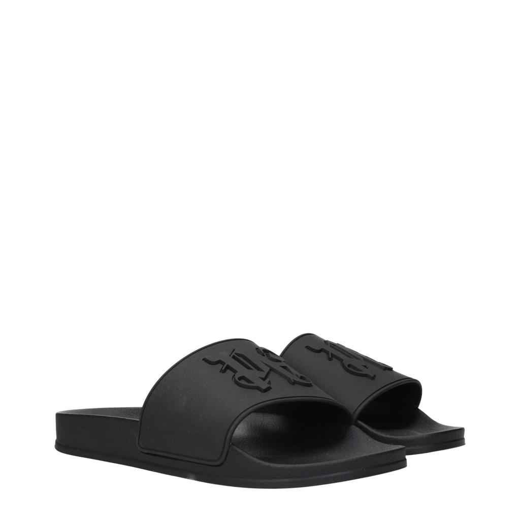 Palm Angels Palm Angels Black Cotton Slippers