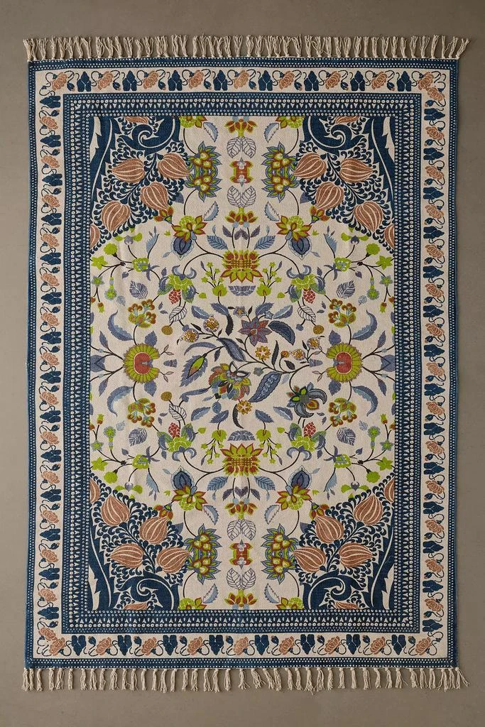 Urban Outfitters Art Deco Tulip Floral Printed Rug 1