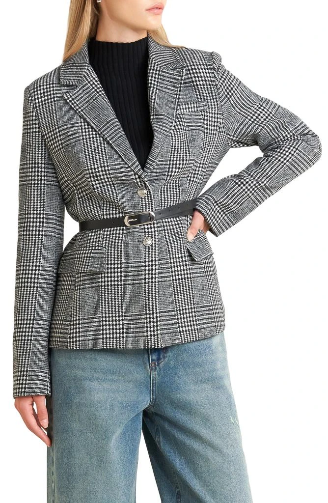 FREEMARKET Houndstooth Plaid Blazer