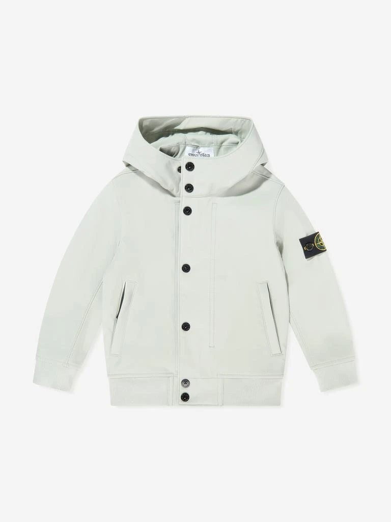Stone Island Junior Stone Island Boy Hooded Bomber Jacket in Grey