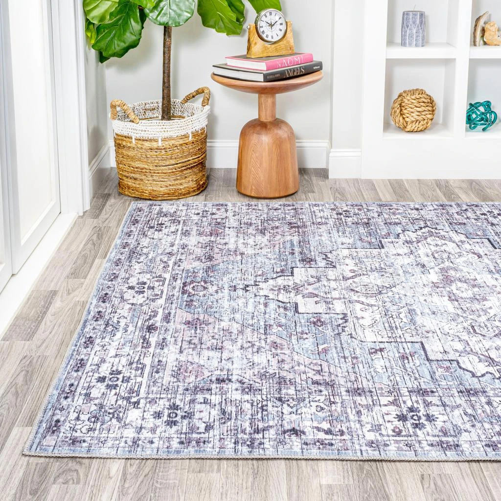 JONATHAN Y Didim Boho Gray Medallion Washable Gray/Purple 9 ft. x 12 ft. Area Rug 3