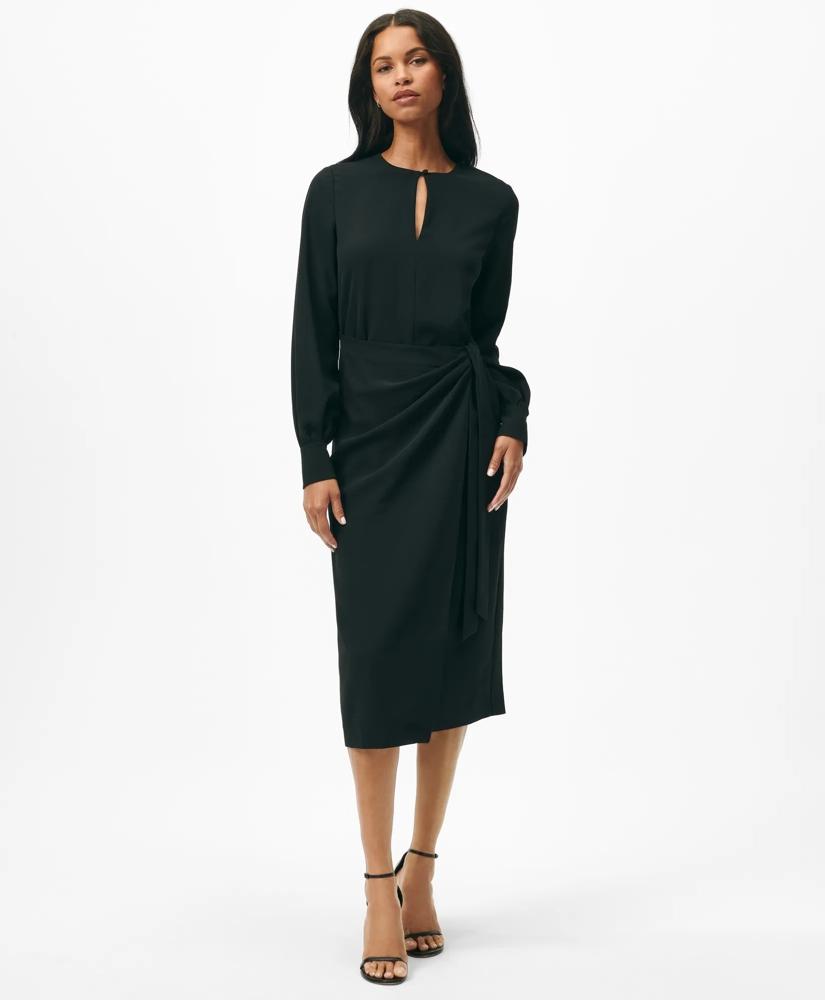 Brooks Brothers Keyhole Dress in Fine Twill Stretch Crepe