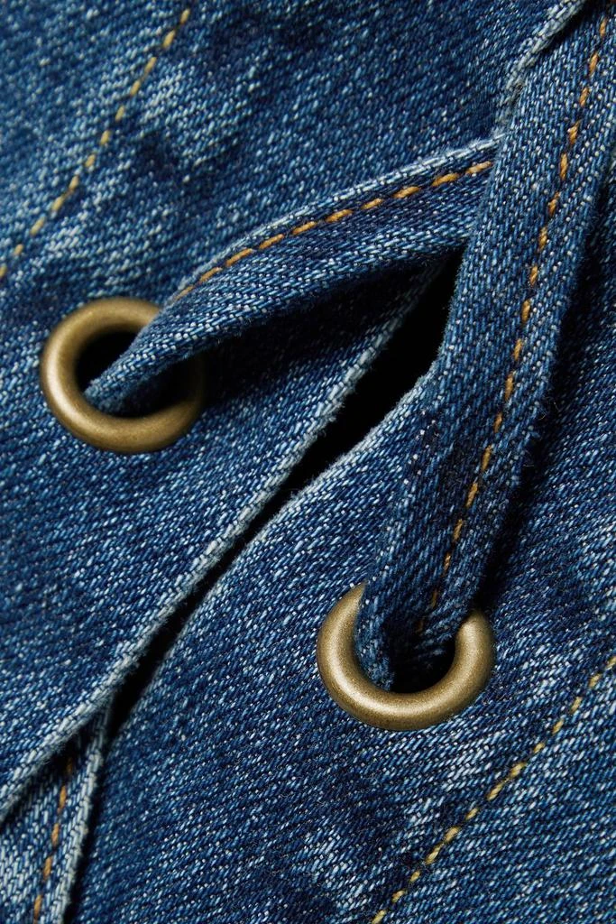 Nili Lotan Monique lace-up denim top 4