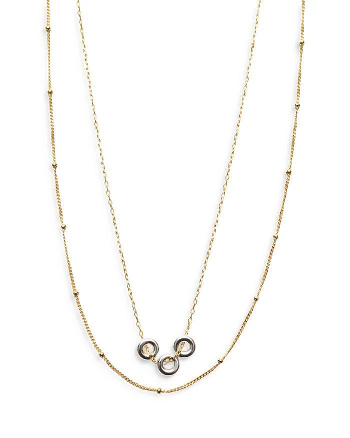 Argento Vivo 18K Gold Plated Sterling Silver Ring Pendant Layered Necklace, 18" 1