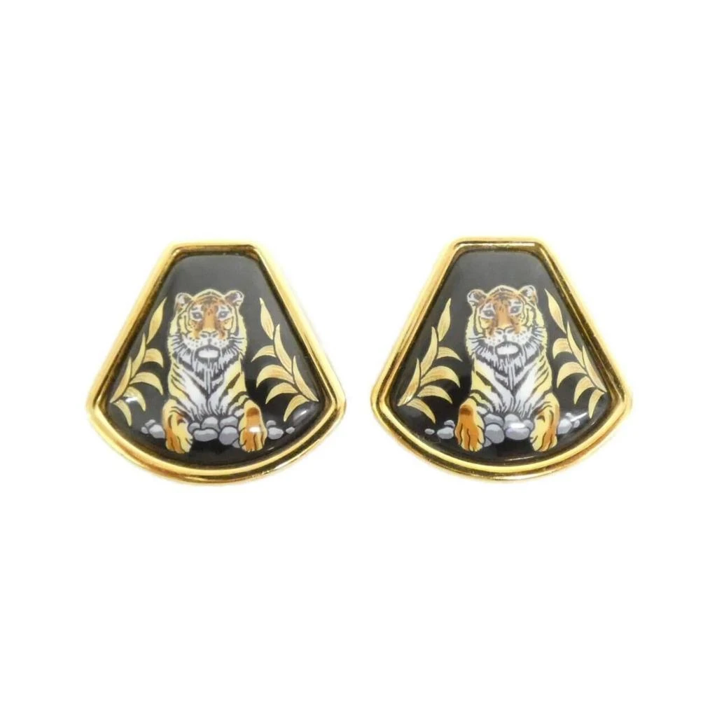 Hermes gold Palladium Clip Earrings (Pre-Owned)