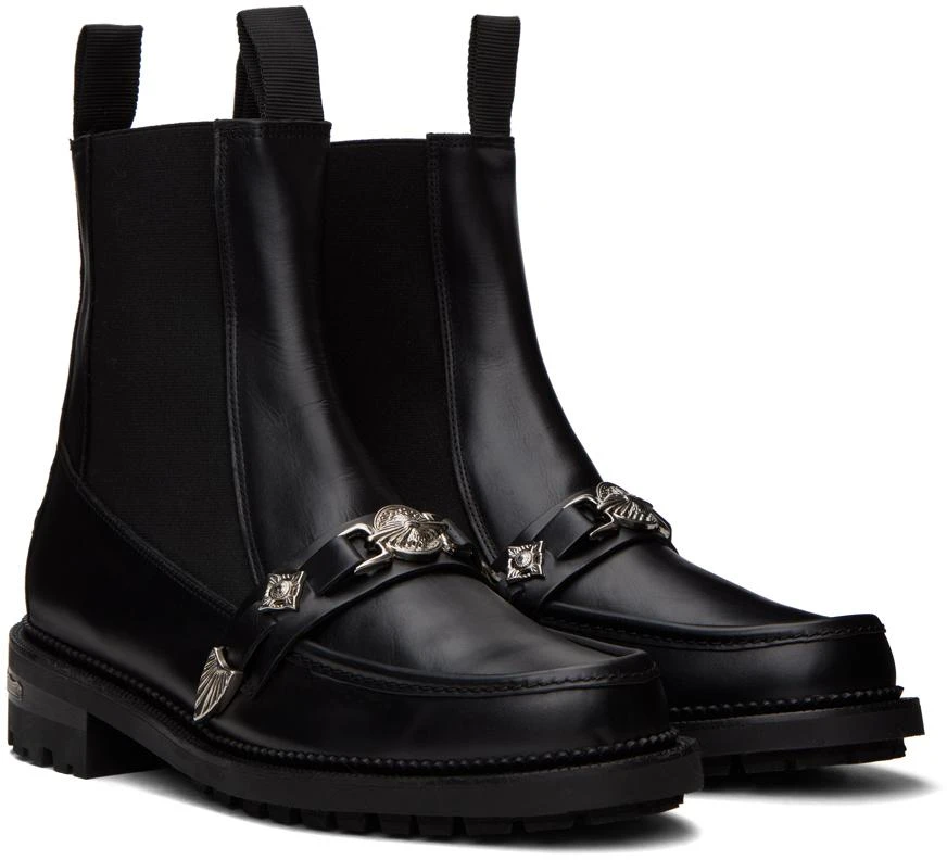 Toga Virilis Black Graphic Hardware Chelsea Boots 4
