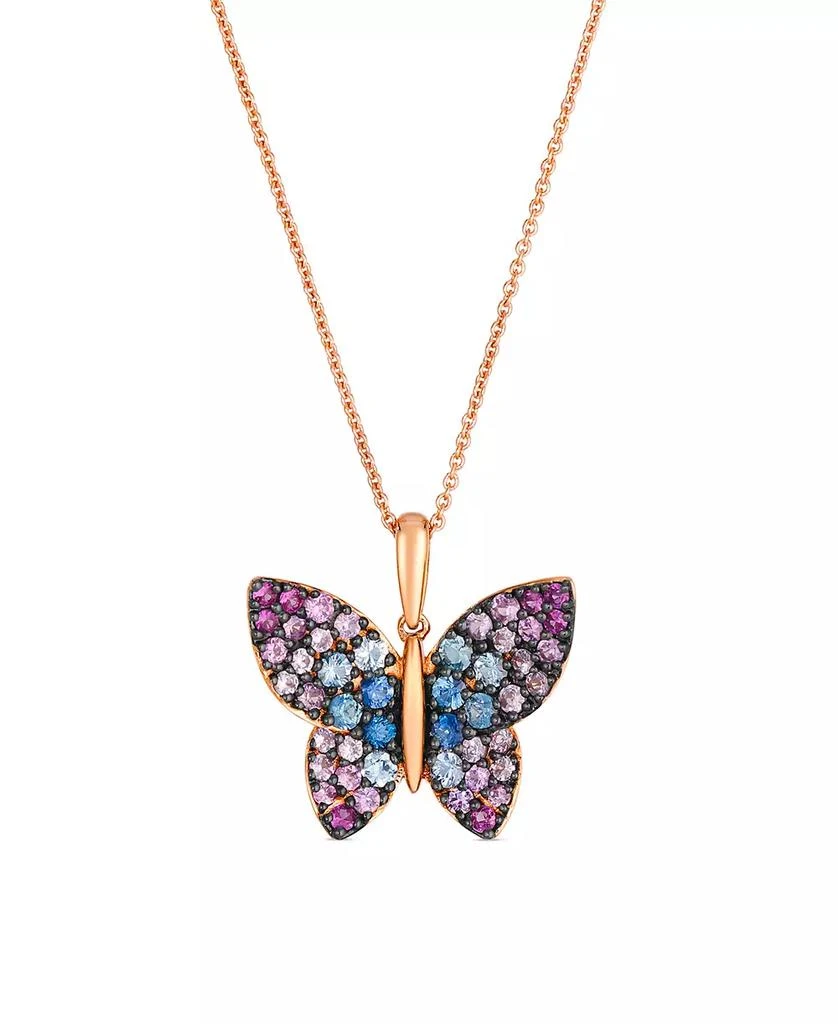 Le Vian Sapphire Ombre (0.34 ct. t.w.) and Pink Sapphire Ombres (0.82 ct. t.w.) Necklace in 14k Strawberry Gold