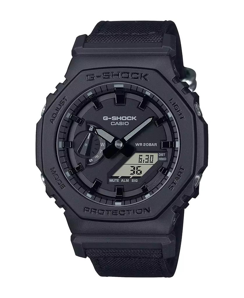 G-Shock Men's Analog Digital Black Cordura and Resin Watch, 45.4mm, GA2100BCE-1A