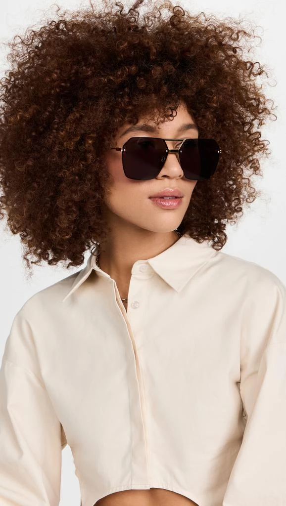 Bottega Veneta Oversized Geometric Aviators 2