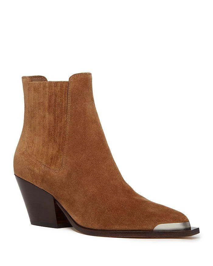Paige Women's Lyra Pointed Toe Stretch Block Heel Ankle Boots 1