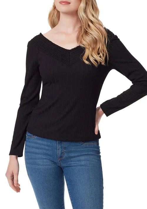 Jessica Simpson Myra Lace Ribbed Knit Top 1