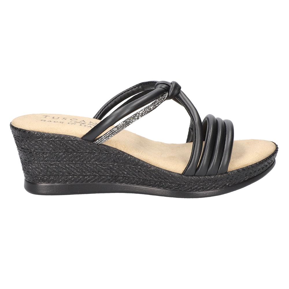 Easy Street Elvera Rhinestone Wedge Sandals