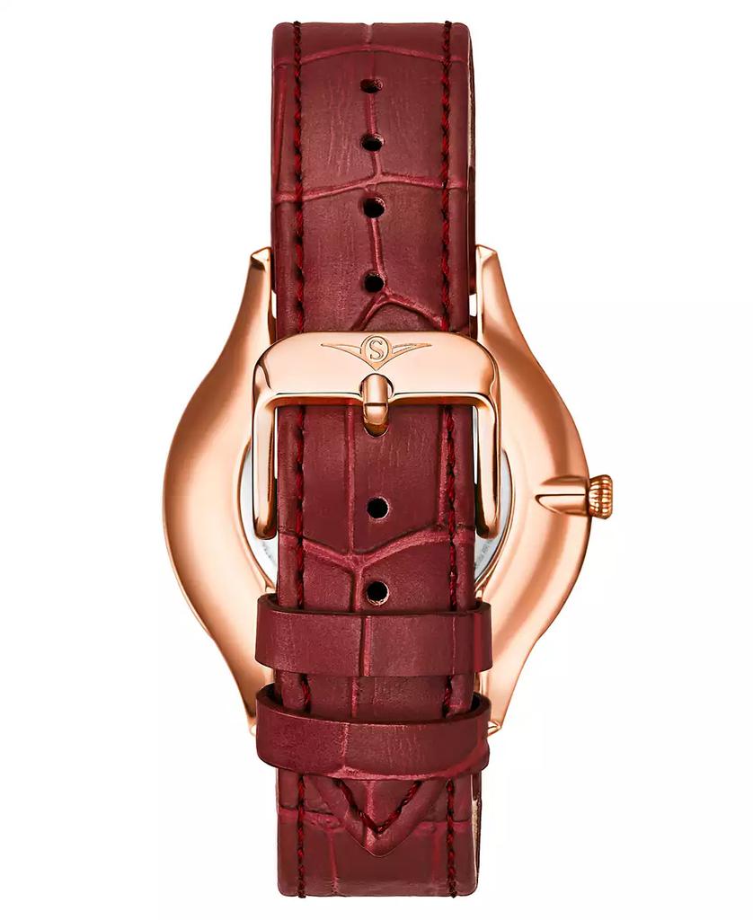 Stuhrling Men's Red Genuine Leather Strap Watch 38mm