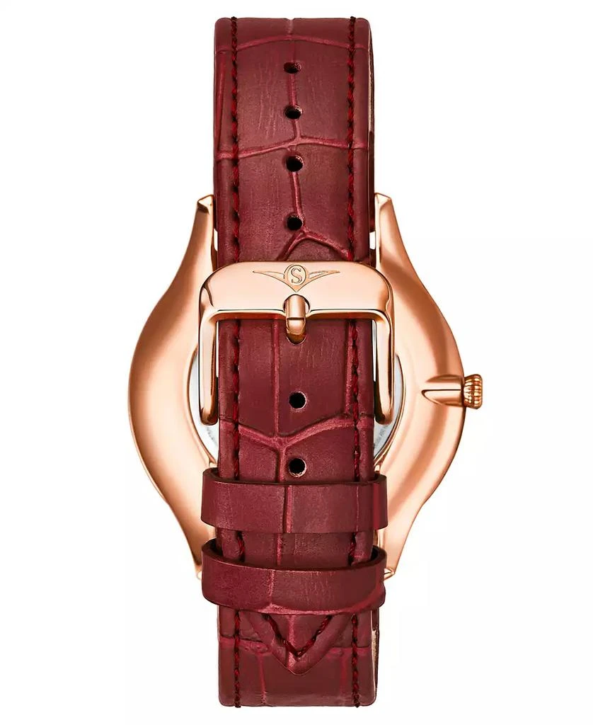 Stuhrling Men's Red Genuine Leather Strap Watch 38mm 2